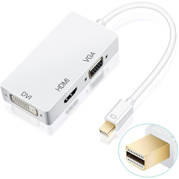 Mini 3-i-1 og til HDMI/Dvi/Vga-adapterkabel til Full 4K X