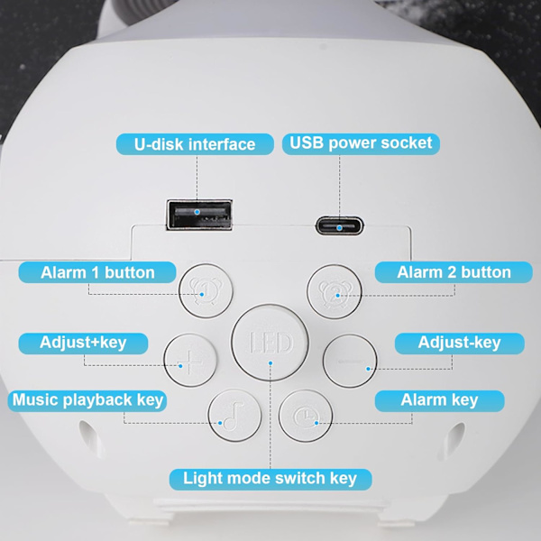 Barnväckarklocka med nattlampa, väckarklocka med Bluetooth-högtalare och söt känsla, digital för sovrum, present till tonårsflickor eller pojkar vuxna