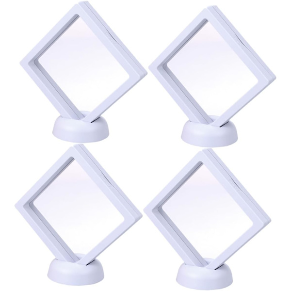 16 ställ displayställ brickor halsband displayhållare armband stativ smyckeshållare stativ skala och klistra tapet klar miniatyr displayfodral vit