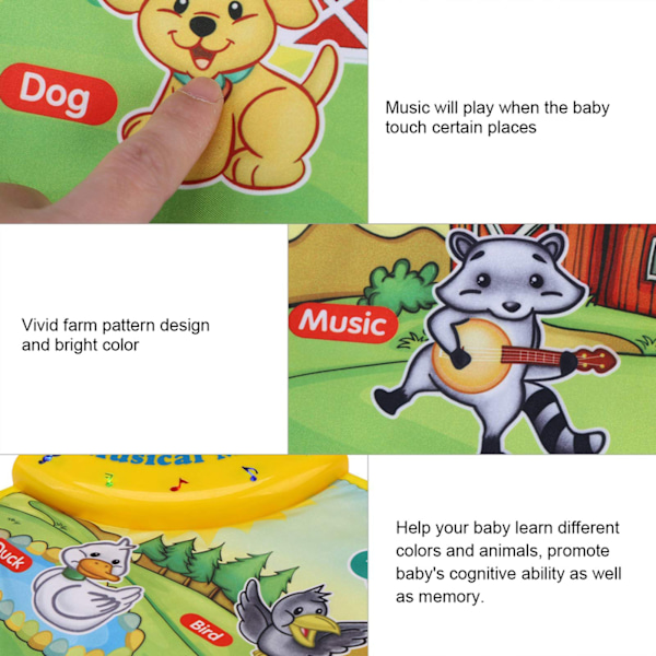 Baby Music Educational Mat - Barns Crawling Piano Keyboard Mat