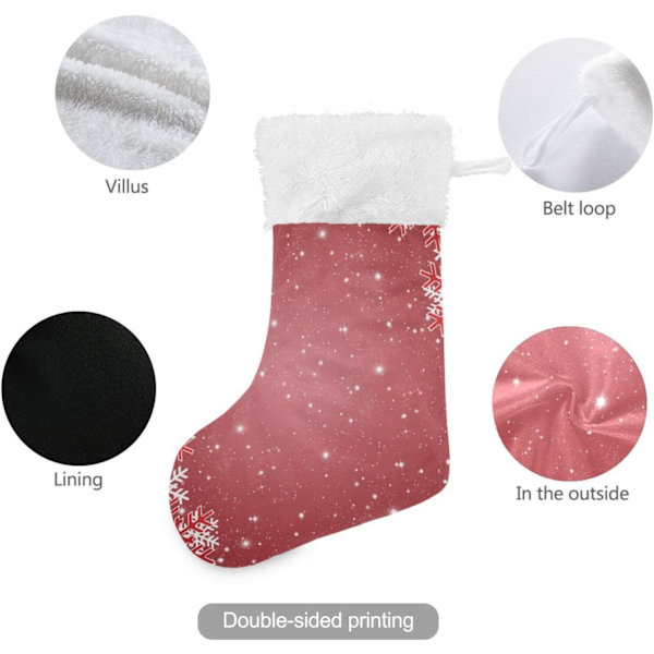 Julklapp, personliga julklappsstrumpor 2-pack Jul vita snöflingor 45,7 cm Julstrumpor Hängande prydnad spis för B