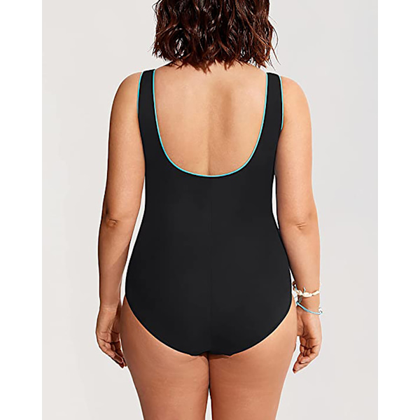 Dam Plus Size One Piece Baddräkt V-ringad vadderad baddräkt