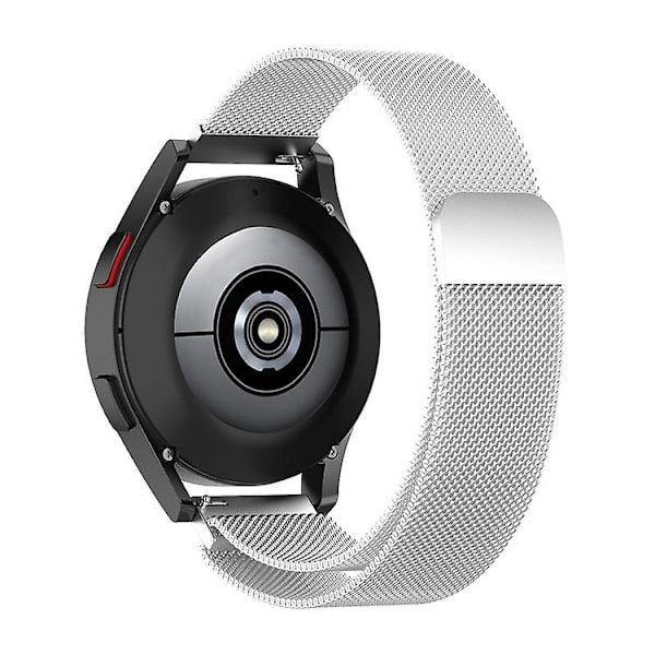 Udskiftningsrem i rustfrit stål, magnetisk Milan-modearmbånd til Samsung Galaxy Watch 3 silver 20mm