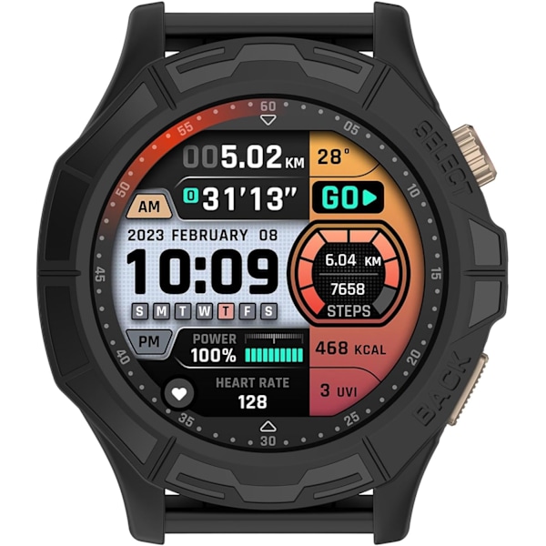 Skal Kompatibelt med Amazfit Cheetah/Cheetah Pro Smartwatch Skal Mjukt TPU Skyddsfodral (Svart, Svart) Svart, Svart