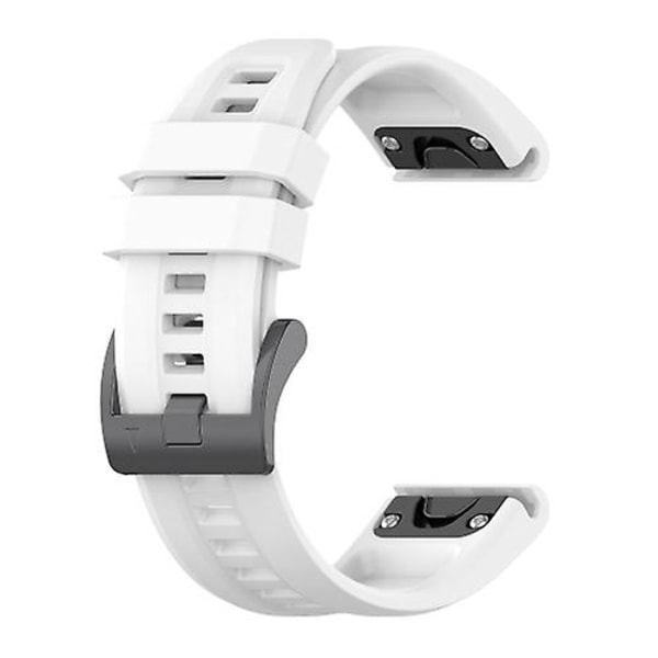 För Garmin Fenix 7 22mm Silikon Solid Color Watch Band CPR White