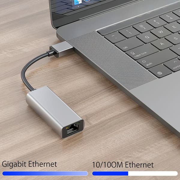 wxsp USB LAN 2.0 Ethernet-adapter, 1000 Mbps, USB til RJ45 Gigabit Ethernet LAN, kompatibel med Surface, MacBook, bærbar PC med Windows