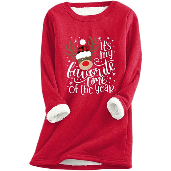 Juletrøjer til kvinder Merry and Bright Elk Print Graphic