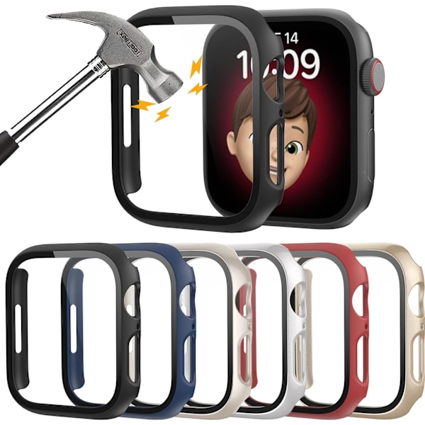 6-pack hårt PC-fodral för Apple Watch Series 3/2/1 42 mm med härdat