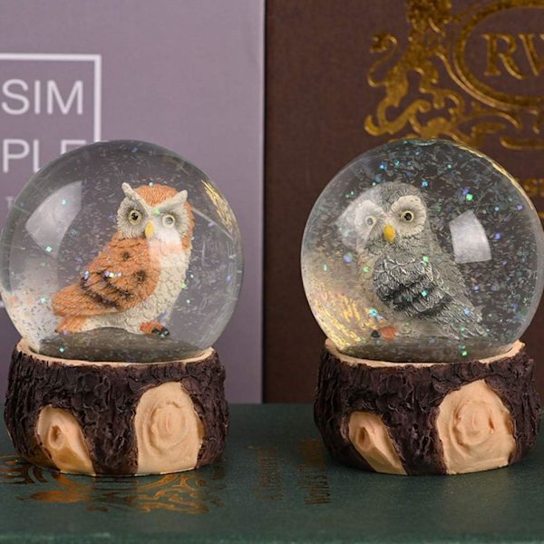 TOYANDONA Uggla Snöglob Jul Snöglob Uggla Vattenklot Dekorationsfigur Heminredning Mittpunkt för Flickor Barn Slumpmässig