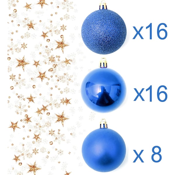 Julgranskulor 60mm/2,36 tum Ornament 4/Set 40 st Osplitterliga Julgranskulor