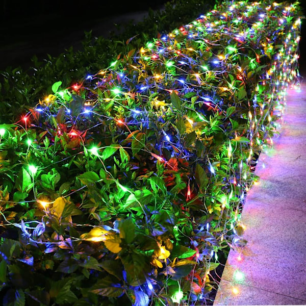 12ft x 5ft 360 LED julelysnet, 8 tilstande busknetlys, der kan forbindes, timer, vandtæt til juletræer, buske, have, udendørs