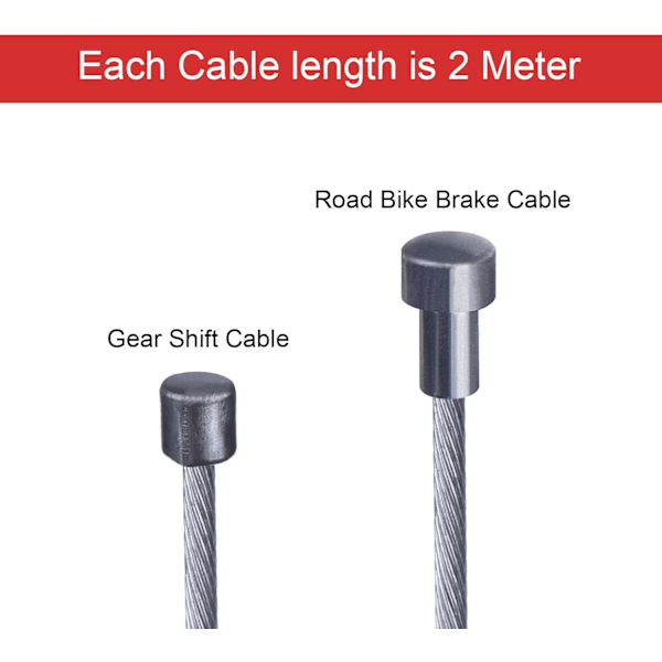 Vejcykel bremsekabel og gearskiftekabel sæt - Stil A