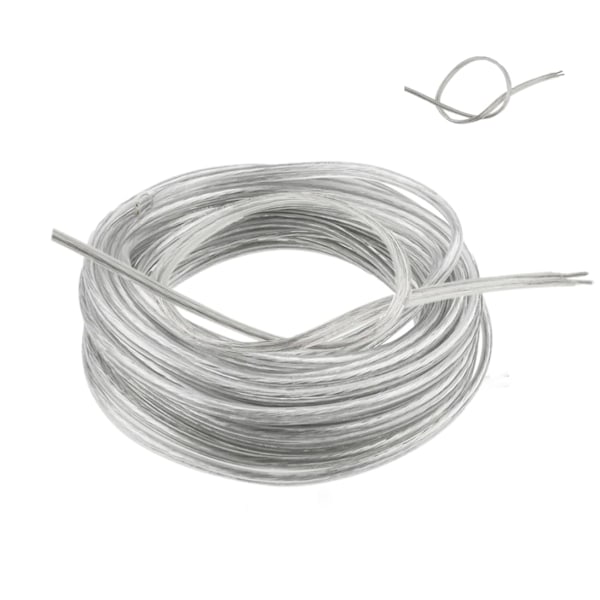 5M elektrisk ledning - 2-leder fladt transparent PVC-kabel