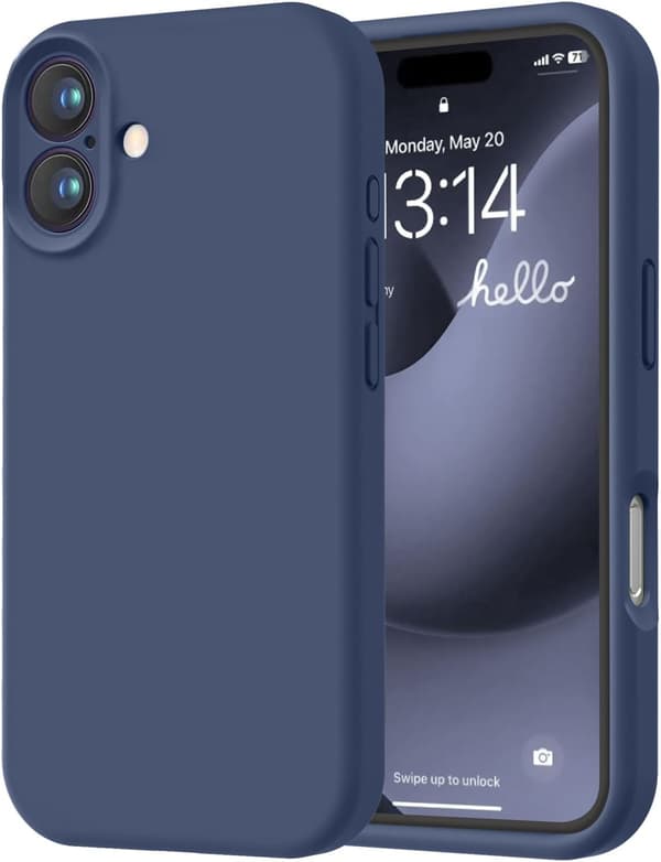 Premium silikonecover til iPhone 16 6,1\" – robust beskyttelse og diskret stil i blå