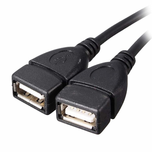 USB-splitter, USB-laderkabel, USB A 2.0 hann til dobbel USB