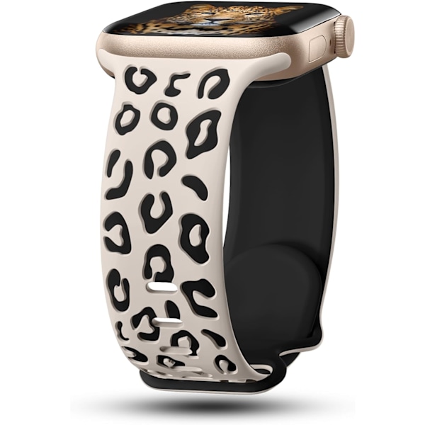 Sport leopardgravert band som er kompatibel med Apple Watch Band 41 mm