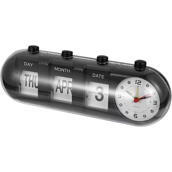 Enkel digital väckarklocka Liten kalender väckarklocka Skrivbord Tyst väckarklocka Manuell flippkalender Klocka Retro flippklocka för hem Skrivbord Kontor