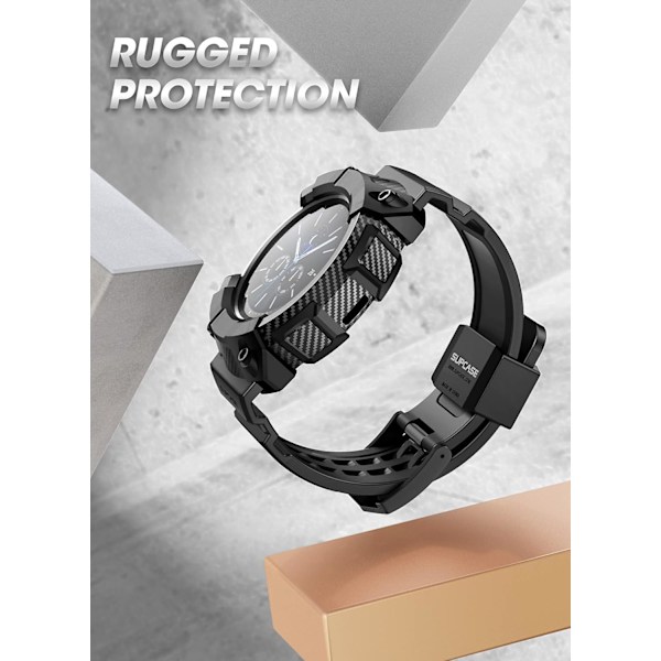 [Unicorn Beetle Pro Series Case för Galaxy Watch 3 [45mm] 2020 Release, Robust skyddande fodral med remmar Svart  Svart