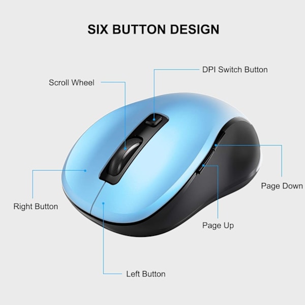 2.4G trådløs mus til bærbar computer. Ergonomisk computermus med USB