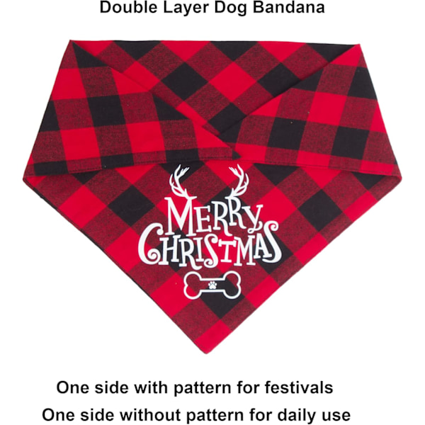 4 Pak Plaid Julehunde Bandana, Halloween Thanksgiving Julehunde Bandana