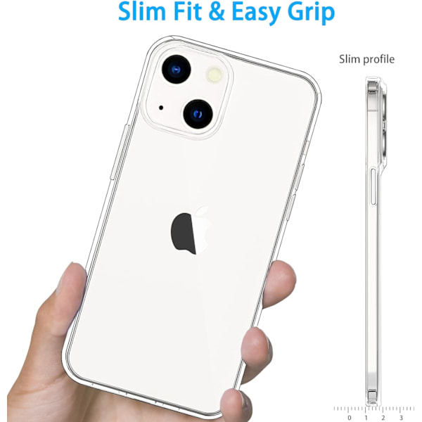 för iPhone 13 Skal Transparent, Mjukt Stötsäkert Skyddande Slimmad Tunn Telefon Bumper Fodral för iPhone 13 Transparent