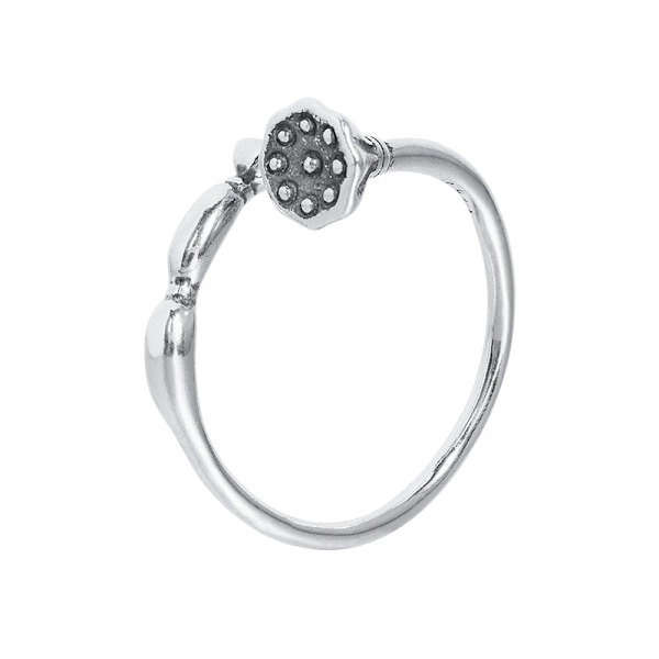 Handgjord gammal 925 silver lotusrot öppen ring