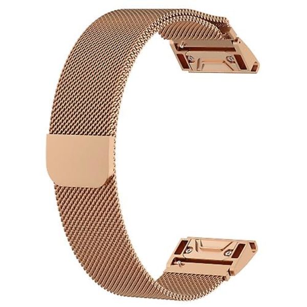Til Garmin Fenix 6 / Fenix 7 Milanese Watch Band NVD Rose Gold