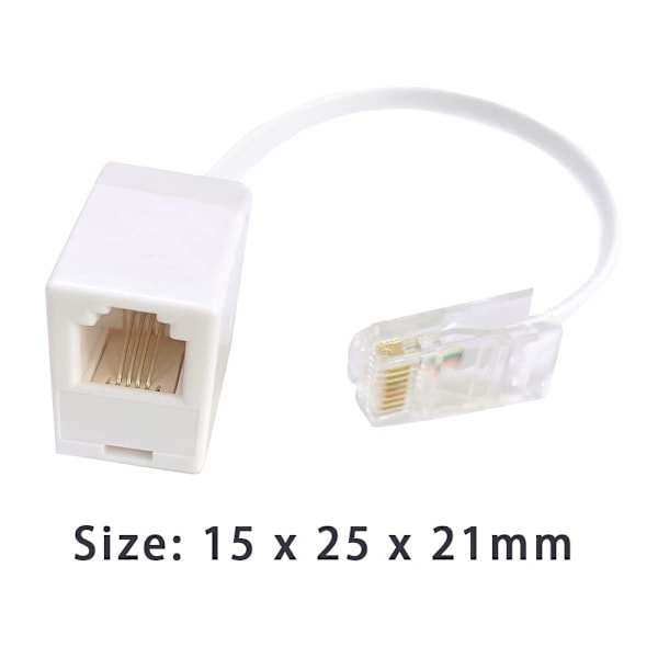 2 stk RJ45 til RJ11 konverter telefonadapter