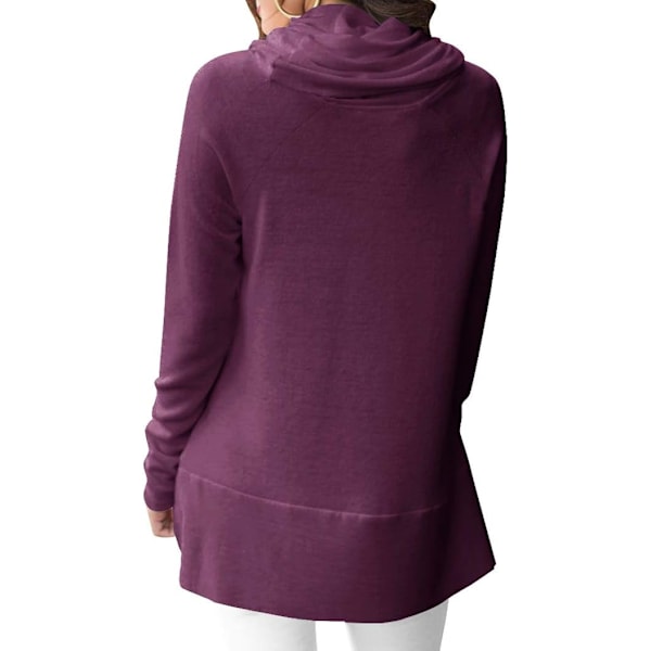 Kvinners langærmet kragegenser genser turtleneck casual løs
