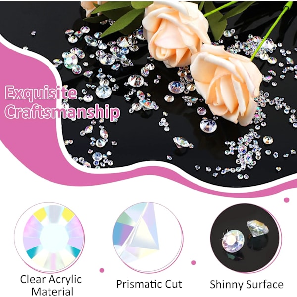 Scatter Crystals - 4000 stk Akryl Rhinestones for Dekorasjoner