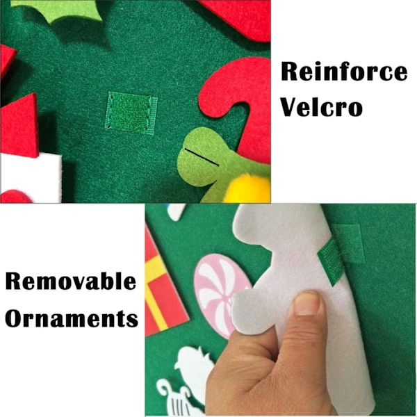 Filt julgran Set 20st Ornament Väggdekor för barn julklapp