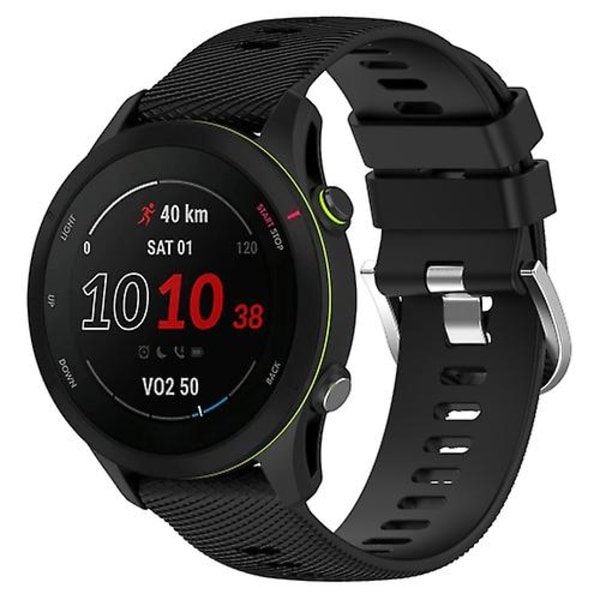 För Garmin Forerunner255s 18mm Cross Textured Silikon Armband JWS Black