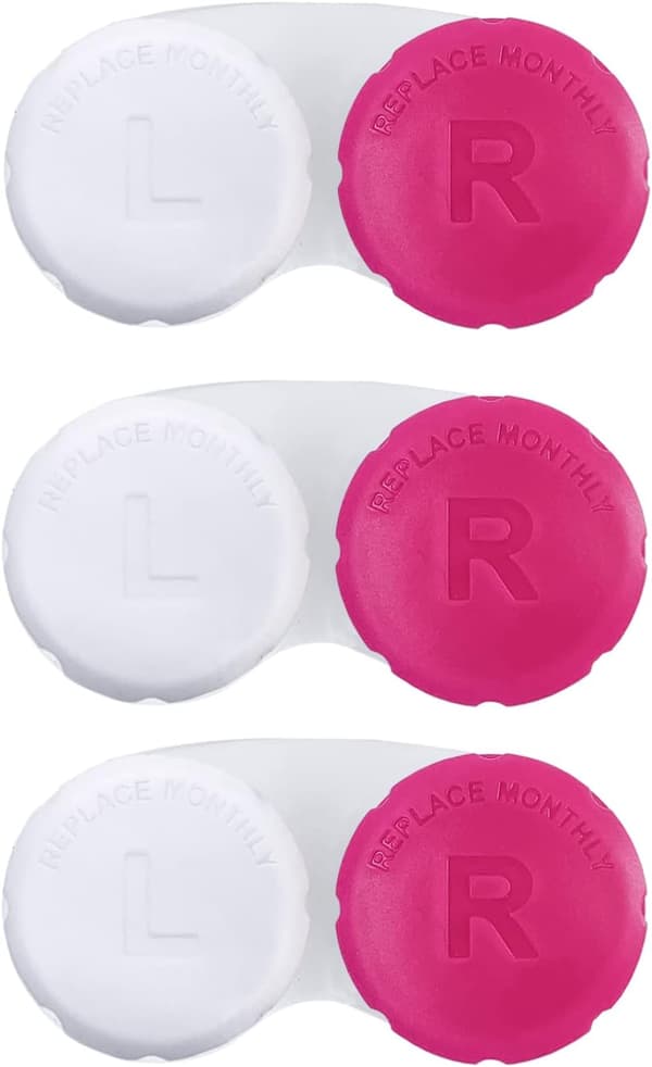 Kontaktlinseetui for reise, daglig bruk - rosa