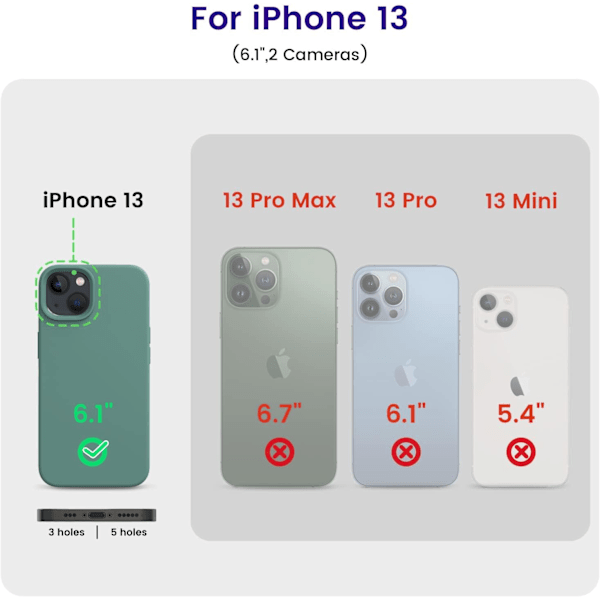 Designat för iPhone 13 Skal, Stötsäkert Slimmat Tunt Silikonskal för iPhone 13 6.1 tum Midnattsgrön Midnattsgrön