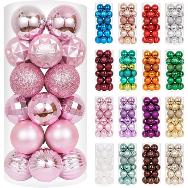 24ct Christmas Ball Ornaments Shatterproof Christmas Ornaments Set Decorations