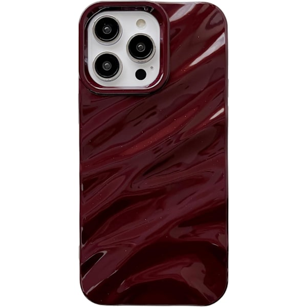 til iPhone 16 Pro Cover, Vandbølge Mønster Krøllet Bølgeform Blød Kompatibel med iPhone Cover (Vinrød, iPhone 16 Pro) Vinrød