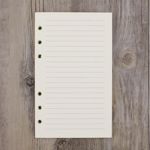 A6 Binder/Planner Refill Paper - 6-Hul, 80 Ark, Linjeret