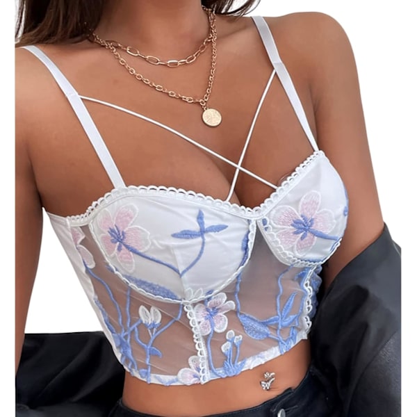 Kvinde Sexet Bustier Korset Crop Top Spaghetti Stropløs Ærmeløs Camisole