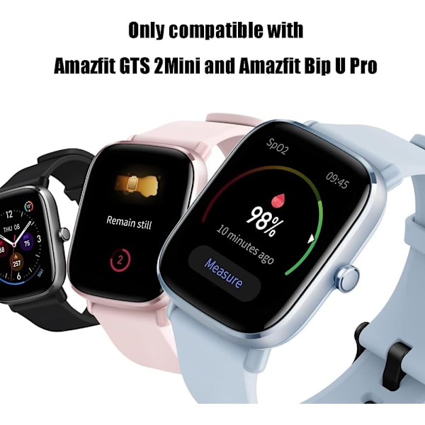 Skærmbeskyttelsesetui til Amazfit GTS 2 Mini/Bip U Pro Smart Watch, 2-pak Blød TPU Ultratynd Fuld Skærmbeskyttelse Udskiftningskofanger Tilbehør til GTS