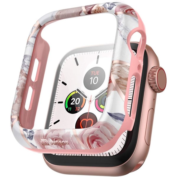 Fodral för Apple Watch Series 6/5 /4 /SE 44mm Inbyggt härdat glas