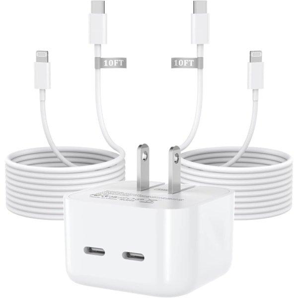 [Apple Mfi-certifierad] iPhone Snabbladdare, 35W Dual Usb-C