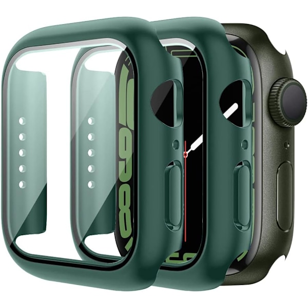 Kompatibel med Apple Watch Series 7 41mm, deksel med herdet glass