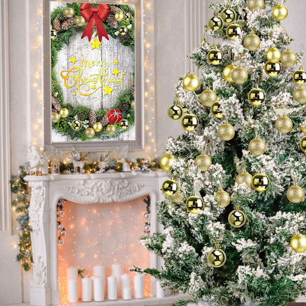 24 stk julekule ornamenter sett 1,57 tommer mini knusebestandig ferie