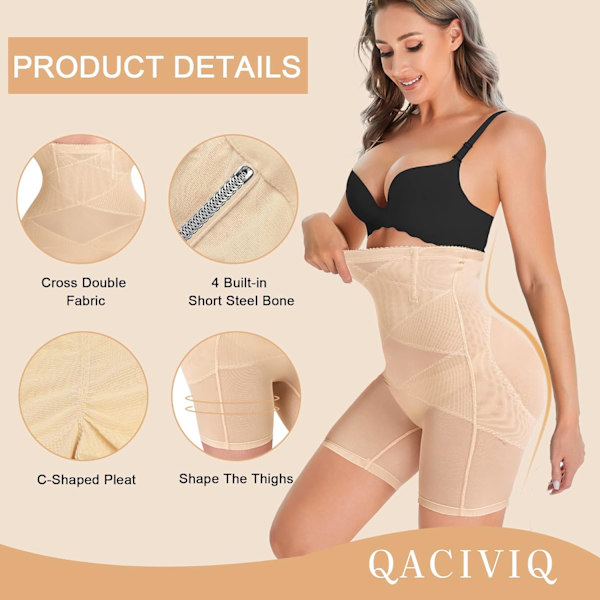 Kvinnors Shapewear Tummy Control Panties Hög Midja Butt Lifter Shorts Seamless