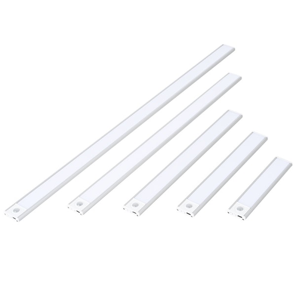 Uppladdningsbar LED-rörelsesensorljusremsa för underskåpsbelysning, magnetiskt ljus, starkt ljus (1-pack), silver 40CM