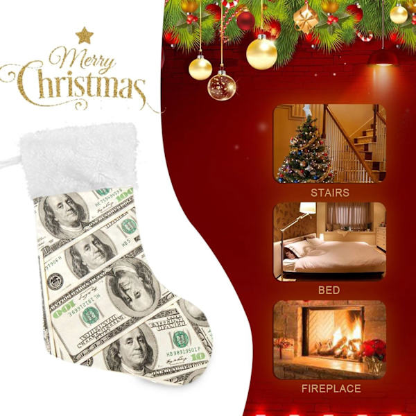 Julklapp, personliga julklappsstrumpor set om 2 dollar 18 tum julstrumpor hängande prydnad spis för träddekoration  17.