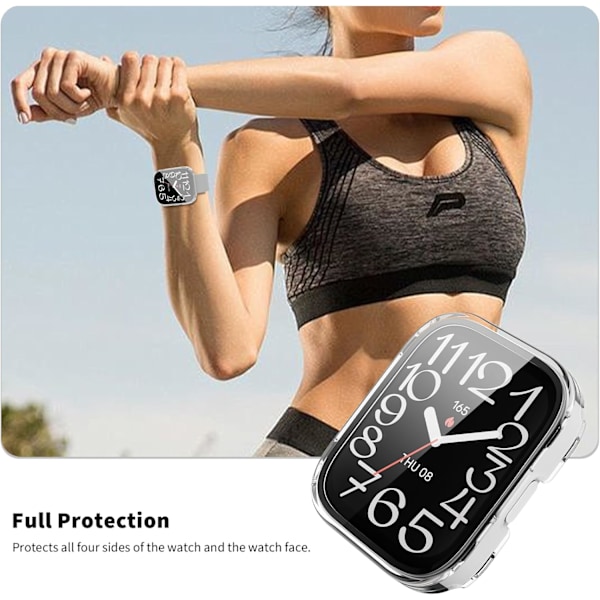 Skärmskyddsfodral för Amazfit Bip 5 Unity Smartwatch, 2-pack Hårt PC-stötfångarskydd Full Face Cover Skyddstillbehör för Amazfit Bip 5 Unity Me