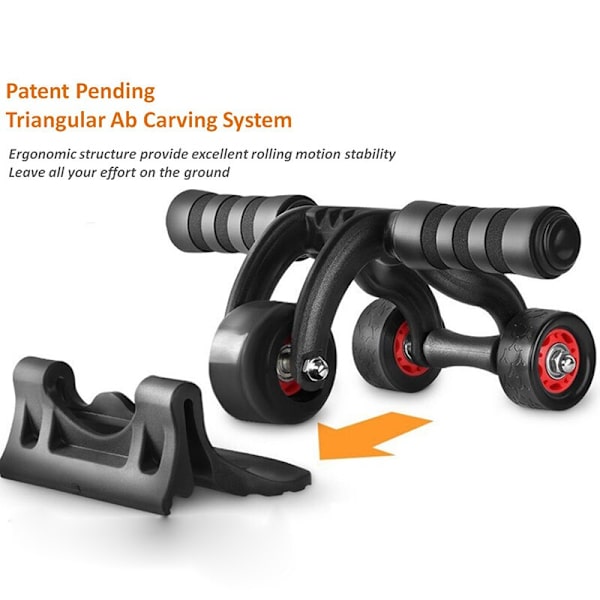 No Noise 3 Wheels Abdominal Roller Home Fitness Eq 4 in 1