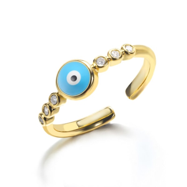 Rostfritt stål Blå Evil Eye Ringar För Kvinnor Män Amulett Turkiska Smycken Moon Star Heart Justerbara Ringar aneis Orange Resizable