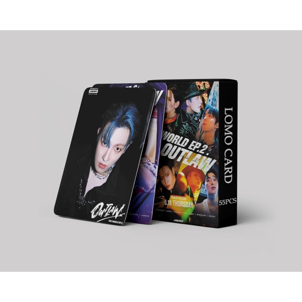 Kpop ATEEZ fotokort 55 st Ateez Group Lomo-kort ATEEZ The World EP.2 : Outlaw Nytt album ATEEZ Vykort för fans Present (B)